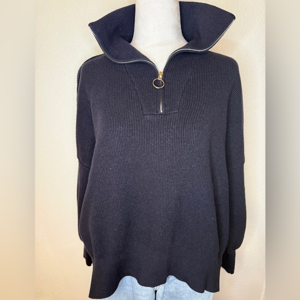 Women’s Deep Navy Half Zip Sweater